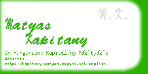 matyas kapitany business card
